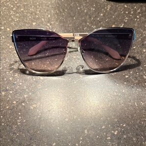 Quay Australia Cat Eye Sunglasses in Black Gradient and Gold Frame